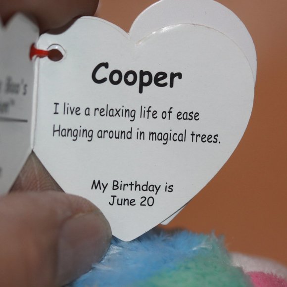 TY BEANIE BOOS COOPER Rainbow Unicorn Sloth MWMT 6 inch - Picture 3 of 3